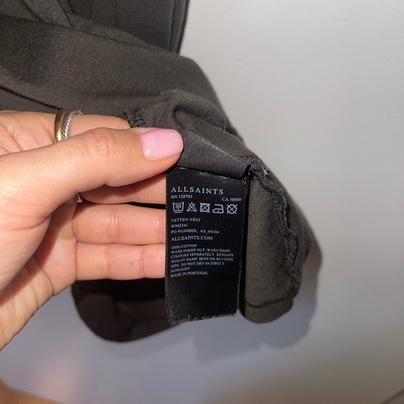 All Saints Vetten Vest tank in washed black Medium - Picture 4 of 6